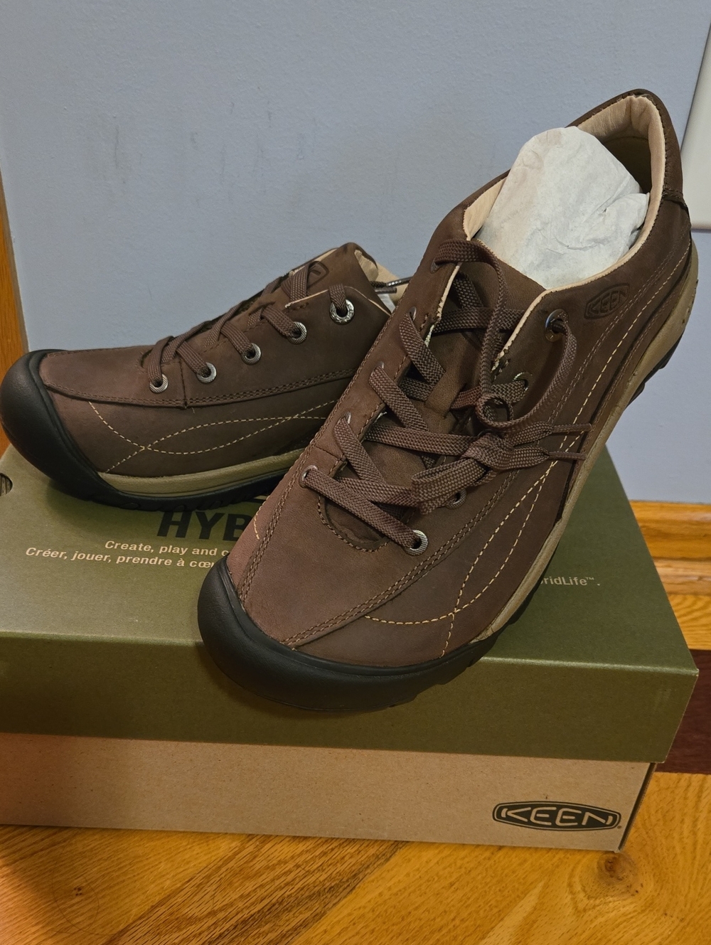 Keen Women's Brown Leather Casual Slip-On Sneakers